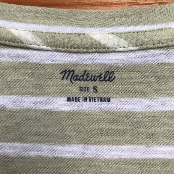 Madewell Green White Striped Tank Top, NWOT, S - Picture 4 of 11